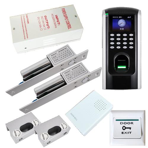 1号中控F7 TCP/IP网络单开玻璃门指纹门禁系统 办公室考勤与电插锁一体化解决方案